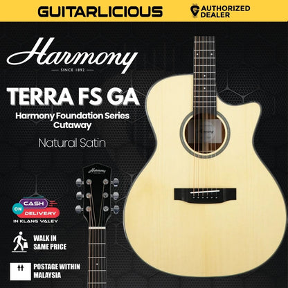 Harmony Foundation Series Terra FS GA Cutaway Acoustic Guitar - Natural Gloss