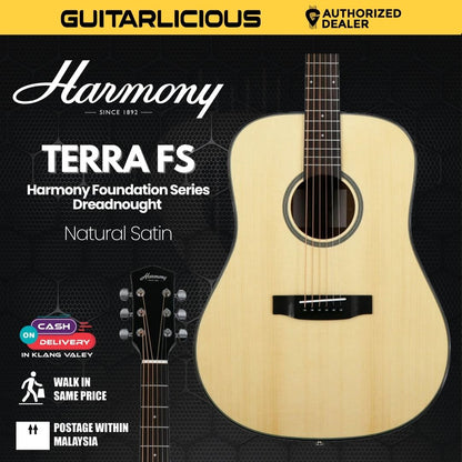 Harmony Foundation Series Terra FS Dreadnought Acoustic Guitar - Natural Gloss