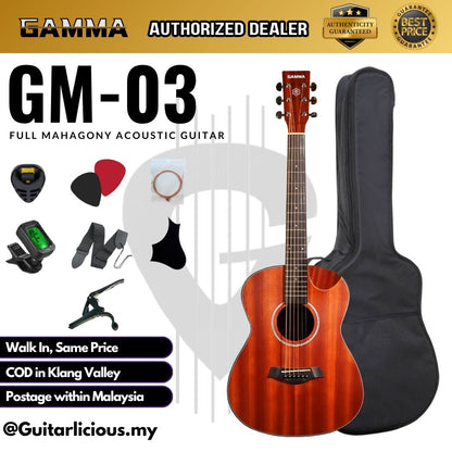 Gamma GM-03 38" Full Mahagony Acoustic Guitar - (GM-03 - GM 03)