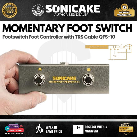 SONICAKE Momentary Foot Switch A/B Dual Way Footswitch Foot Controller with TRS Cable ( QFS-10 / QFS10 )