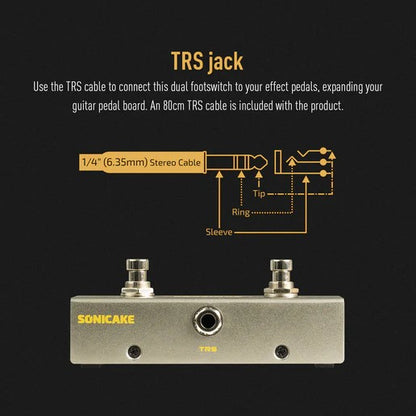 SONICAKE Momentary Foot Switch A/B Dual Way Footswitch Foot Controller with TRS Cable ( QFS-10 / QFS10 )