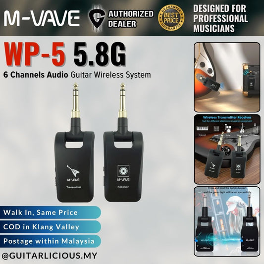M-VAVE WP-5 Guitar Wireless System 5.8G 6 Channels Audio Transmitter Receiver (  WP5 / WP-5 )