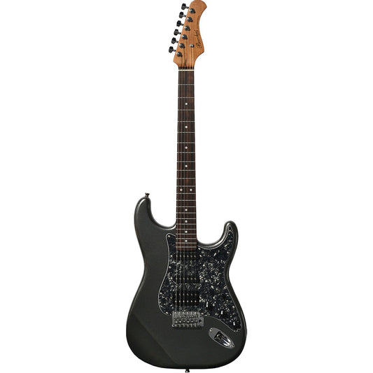Bacchus BST-2-RSM/R Roasted Maple Neck & Rosewood FB, Stratocaster Electric Guitar w/ Bacchus SSH Pickups - Gun Metallic