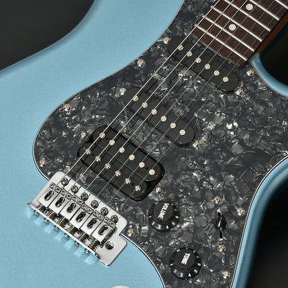 Bacchus BST-2-RSM/R Roasted Maple Neck & Rosewood FB, Stratocaster Electric Guitar w/ Bacchus SSH Pickups - Ice Blue Metallic