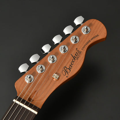 Bacchus BTE-2-RSM/R Universe Tele Electric Guitar, Roasted Maple Neck, Rosewood Fretboard, P-90 & SCPickups–Gun Metallic