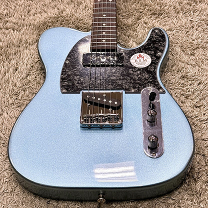 Bacchus BTE-2-RSM/R Tele Electric Guitar, Roasted Maple Neck, Rosewood Fretboard, P-90 & SCPickups–Ice Blue Metallic