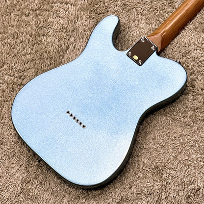 Bacchus BTE-2-RSM/R Tele Electric Guitar, Roasted Maple Neck, Rosewood Fretboard, P-90 & SCPickups–Ice Blue Metallic