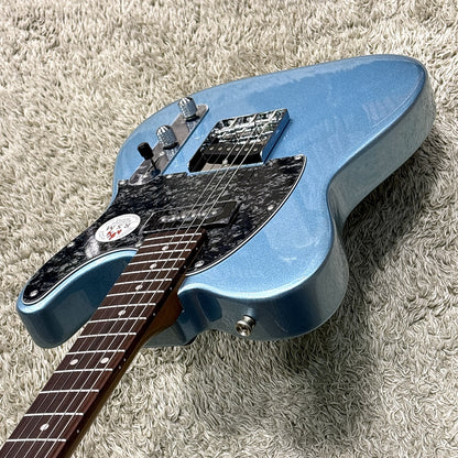 Bacchus BTE-2-RSM/R Tele Electric Guitar, Roasted Maple Neck, Rosewood Fretboard, P-90 & SCPickups–Ice Blue Metallic