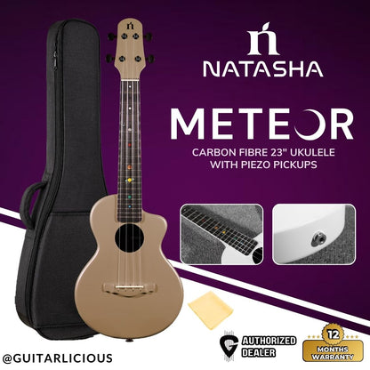 Natasha Meteor Carbon Fiber 23" Ukulele with Piezo Pickups ( NAT-METEO-EQ / NAT METEO EQ )