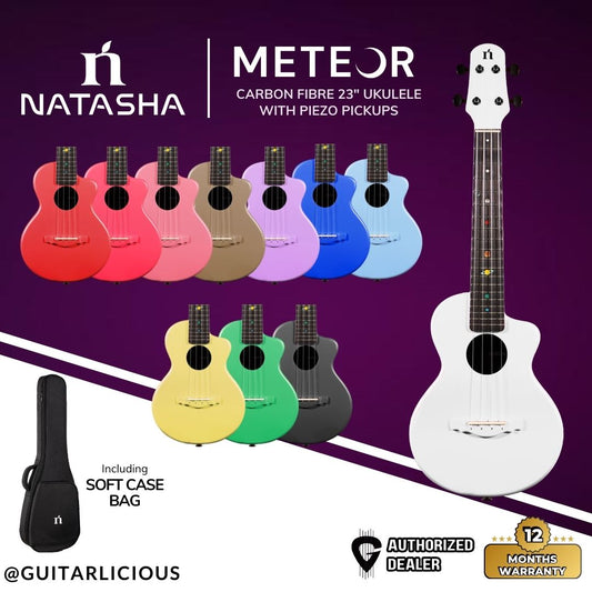 Natasha Meteor Carbon Fiber 23" Ukulele with Piezo Pickups ( NAT-METEO-EQ / NAT METEO EQ )