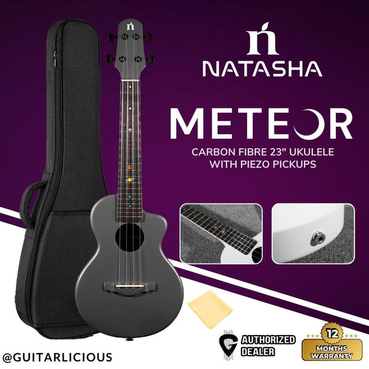 Natasha Meteor Carbon Fiber 23" Ukulele with Piezo Pickups ( NAT-METEO-EQ / NAT METEO EQ )