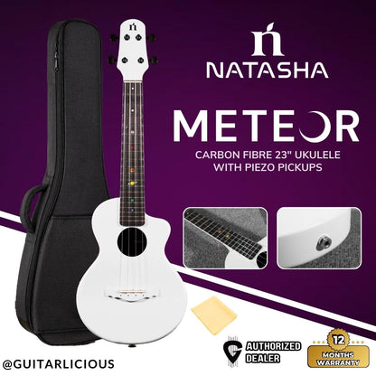 Natasha Meteor Carbon Fiber 23" Ukulele with Piezo Pickups ( NAT-METEO-EQ / NAT METEO EQ )