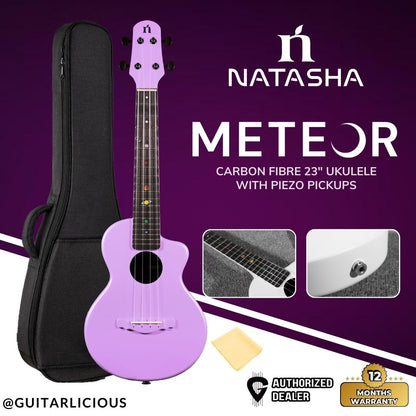 Natasha Meteor Carbon Fiber 23" Ukulele with Piezo Pickups ( NAT-METEO-EQ / NAT METEO EQ )