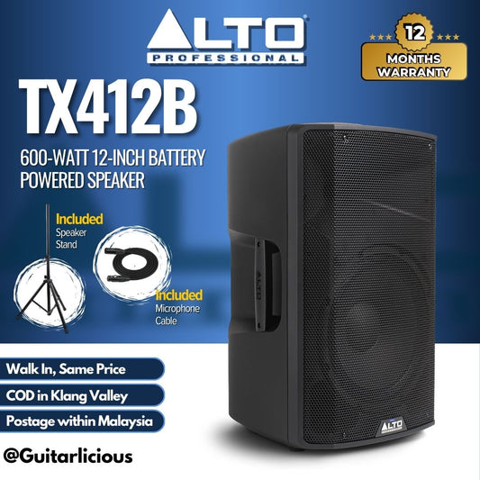 Alto Professional TX412B 600-watt 12-inch Battery Powered Speaker ( TX-412B TX 412B )