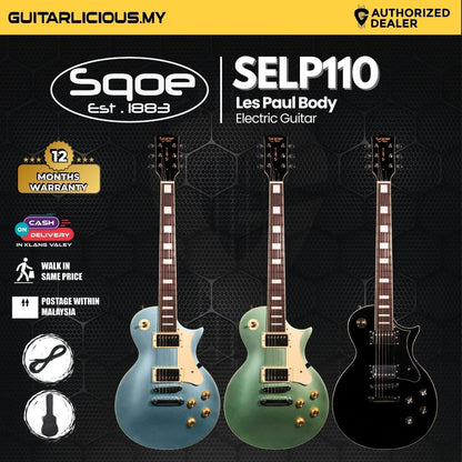 SQOE SELP110 Les Paul Body HH Electric Guitar Rosewood Fretboard (SELP-110/SELP110 / LP )
