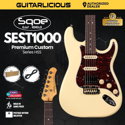 SQOE SEST1000 Premium Custom Series HSS Electric Guitar with Hardcase ( SEST / SEST-1000 / ST 1000 )