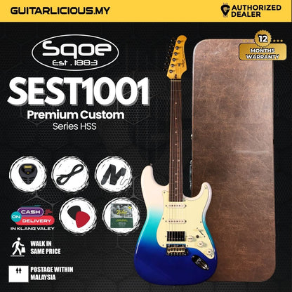 SQOE SEST1001 Custom Series HSS Electric Guitar with Hardcase ( SEST / SEST-1001 / ST 1001 )