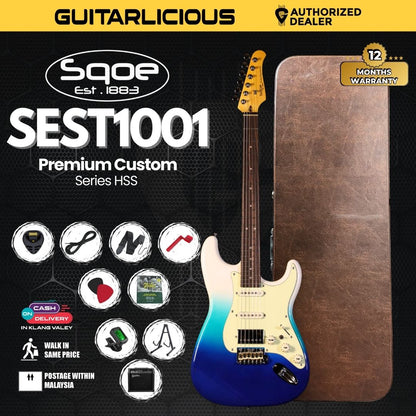 SQOE SEST1001 Custom Series HSS Electric Guitar with Hardcase ( SEST / SEST-1001 / ST 1001 )