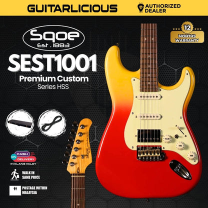SQOE SEST1001 Custom Series HSS Electric Guitar with Hardcase ( SEST / SEST-1001 / ST 1001 )