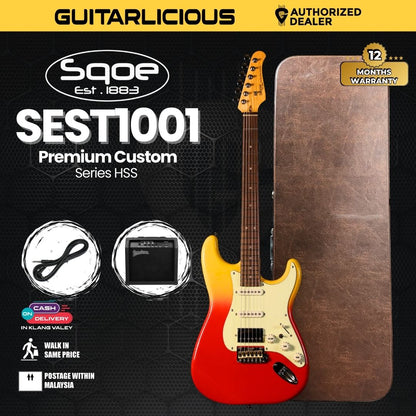 SQOE SEST1001 Custom Series HSS Electric Guitar with Hardcase ( SEST / SEST-1001 / ST 1001 )