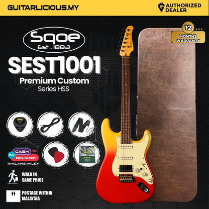 SQOE SEST1001 Custom Series HSS Electric Guitar with Hardcase ( SEST / SEST-1001 / ST 1001 )