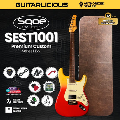 SQOE SEST1001 Custom Series HSS Electric Guitar with Hardcase ( SEST / SEST-1001 / ST 1001 )