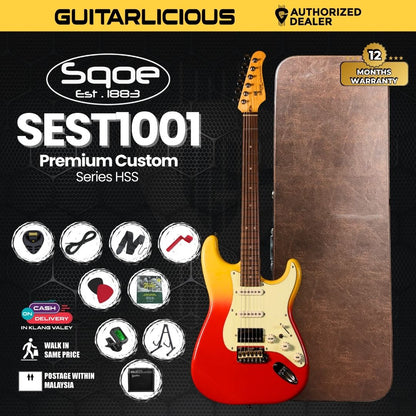 SQOE SEST1001 Custom Series HSS Electric Guitar with Hardcase ( SEST / SEST-1001 / ST 1001 )
