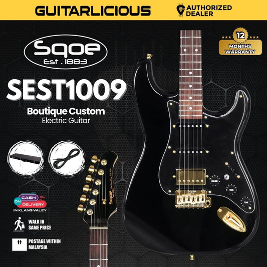 SQOE SEST1009-BK Boutique Custom Series Electric Guitar included Hardcase ( SEST / SEST-1009-BK / ST 1009 )