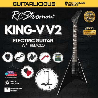 RCStromm King V V-Series V2 Electric Guitar with Tremolo (HH) (RCStromm / King VV / KIng-V2 )