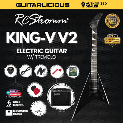 RCStromm King V V-Series V2 Electric Guitar with Tremolo (HH) (RCStromm / King VV / KIng-V2 )