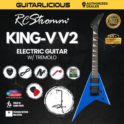 RCStromm King V V-Series V2 Electric Guitar with Tremolo (HH) (RCStromm / King VV / KIng-V2 )