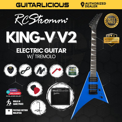 RCStromm King V V-Series V2 Electric Guitar with Tremolo (HH) (RCStromm / King VV / KIng-V2 )