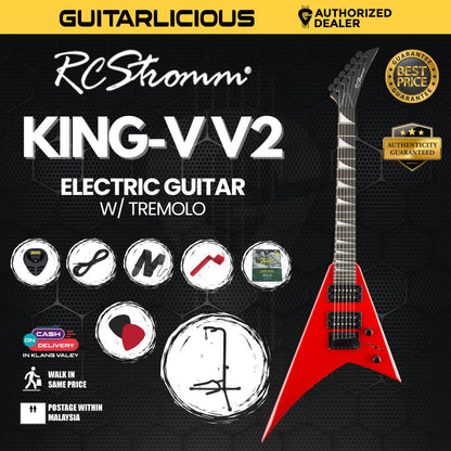 RCStromm King V V-Series V2 Electric Guitar with Tremolo (HH) (RCStromm / King VV / KIng-V2 )