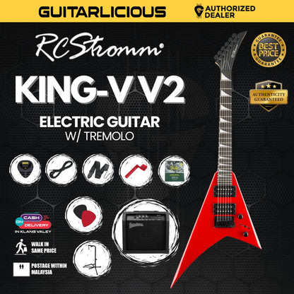 RCStromm King V V-Series V2 Electric Guitar with Tremolo (HH) (RCStromm / King VV / KIng-V2 )