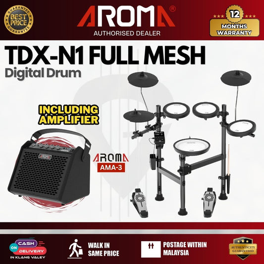 Aroma TDX-N1 Full Mesh Digital Drum (Including free Aroma AMA-30 Drum Amplifier) - (TDX N1 / TDXN1 / TDX-N1 )