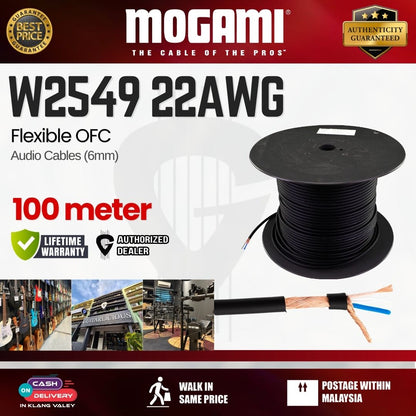 MOGAMI W2549 6mm Flexible OFC Audio Cables (22AWG) - 100m