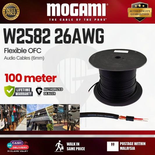 MOGAMI W2582 6mm Flexible OFC Audio Cables (26AWG) - 100m
