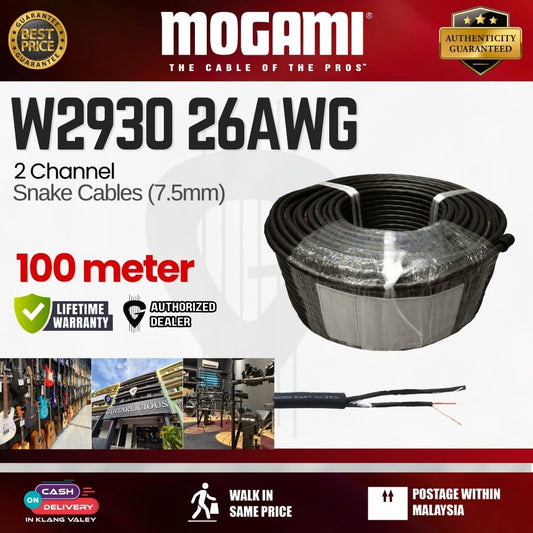 MOGAMI W2930 2 channel Snake CABLE 26AWG 7.5mm - 100m