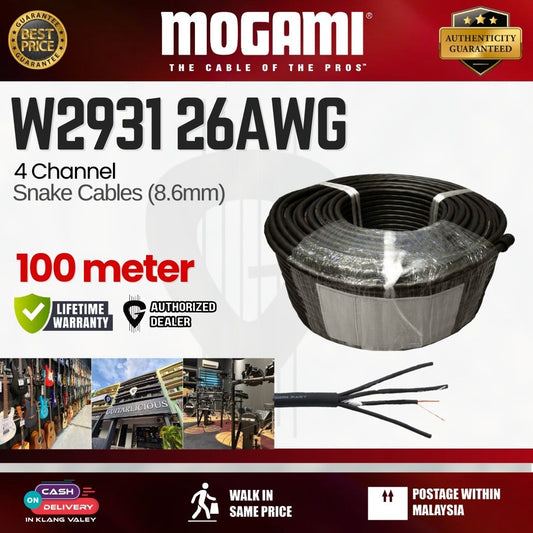 MOGAMI W2931 4 channel Snake 26AWG 8.6mm CABLE - 100m