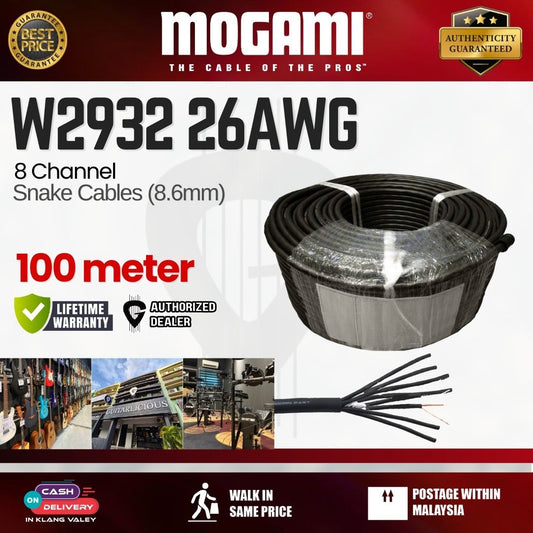 MOGAMI W2932 8 channel Snake 26AWG 8.6mm CABLE - 100m
