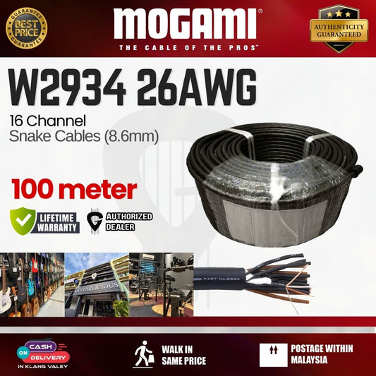 MOGAMI W2934 16 channel Snake 26AWG 8.6mm CABLE - 100m