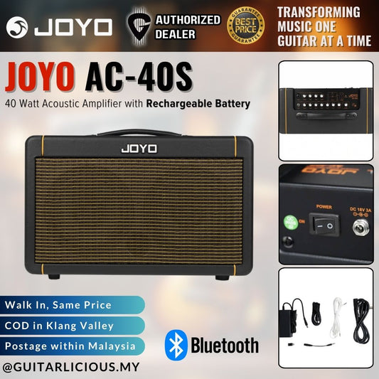 Joyo AC-40S 40 Watt Bluetooth Amp Acoustic Guitar Amplifier with Rechargeable Battery (AC40S / AC 40S / AC-40S)