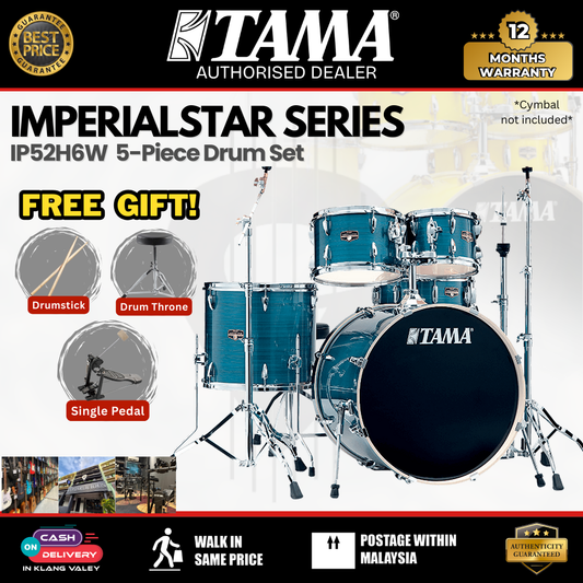 Tama IP52H6W Imperialstar Series 5-Piece Drum Set-Hairline Blue ( Tama / IP52H6W / Tama IP52H6W )