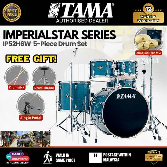 Tama IP52H6W Imperialstar Series 5-Piece Drum Set-Hairline Blue ( Tama / IP52H6W / Tama IP52H6W )