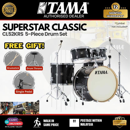 Tama CL52KRS Superstar Classic 5-Piece Drum Set-Transparent Black Burst ( CL52KRS /  CL 52KRS)