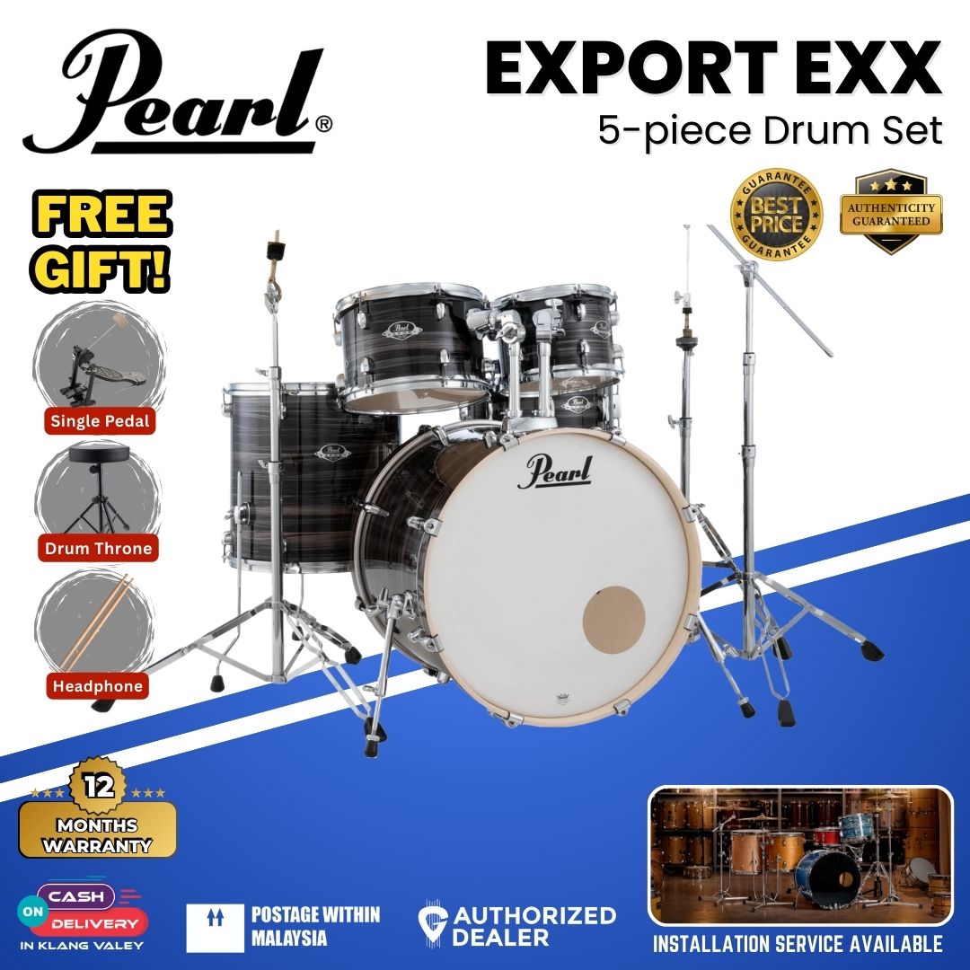 Pearl Export EXX 5-Piece Drum Set with Hardware, Drumstick and