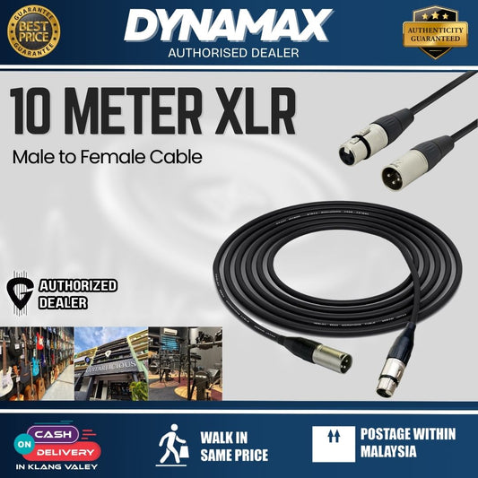 Dynamax 10meter XLR Male to Female Cable ( FZMCDX-FMX/10/ FMX/10 )
