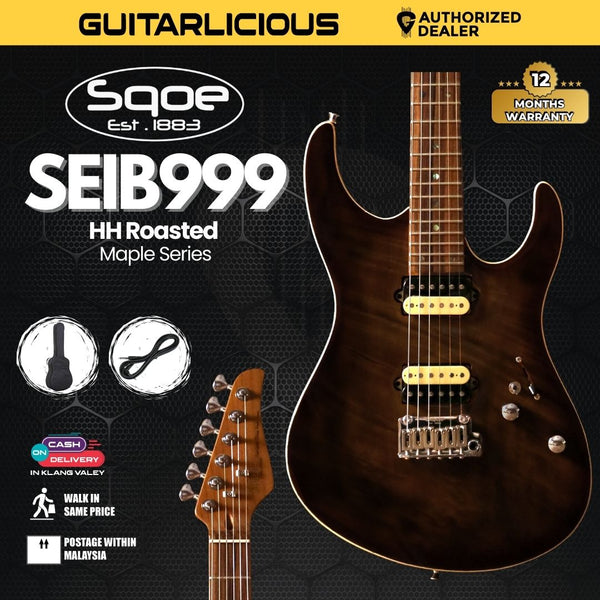 SQOE SEIB999 HH Roasted Maple Series Electric Guitar - Website Clearance