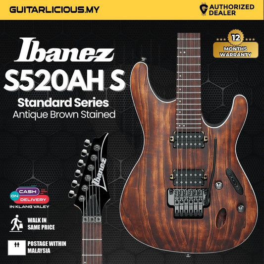 Ibanez S520AH S Standard Series Electric Guitar - Antique Brown Stained ( S520AH / S520AH-ABS / S520AH ABS )