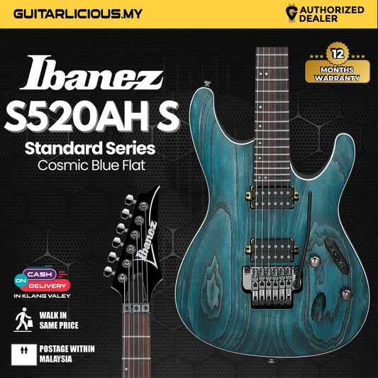 Ibanez S520AH S Standard Series Electric Guitar - Cosmic Blue Flat ( S520AH /S520AH-OBF/S520AH OBF )